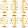 6Pcs Brass Slide Lock Clasps KK-BBC0027-58A-1