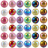 60cs 12 Colors UV Plating Rainbow Iridescent Acrylic Beads PACR-PA0001-11-1