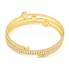 Rack Plating Brass Pave Clear Cubic Zirconia Open Cuff Wrap Bangles BJEW-B110-01G-03-3