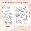 4 Sheets 11.6x8.2 Inch Stick and Stitch Embroidery Patterns DIY-WH0455-168-2