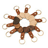 10Pcs 2 Style Wooden & Imitation Leather Pendant Keychain KEYC-TA0001-23-7