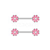 304 Stainless Steel Enamel Flower Nipple Barbells WG20A72-02-1