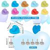 CHGCRAFT 150Pcs 10 Colors Plastic Heart Lapel Pin Backs FIND-CA0005-35-2