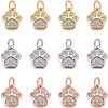 SUPERFINDINGS 10Pcs 5 Style Brass Micro Pave Clear Cubic Zirconia Pendants KK-FH0004-76-1