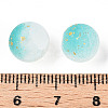 Frosted Baking Painted Crackle Glass Beads with Glitter Powder DGLA-T004-01G-3