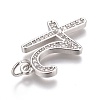 Brass Micro Pave Clear Cubic Zirconia Pendants ZIRC-O035-08P-3