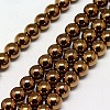 Electroplate Non-magnetic Synthetic Hematite Beads Strands G-J169A-8mm-M-2