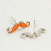 Fashion Moustache Ear Studs X-EJEW-G093-2E-2