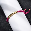 Polyester Cord Braided Bead Bracelets for Women BJEW-L698-01G-07-1