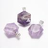 Natural Amethyst Gemstone Pendants G-E338-09G-1