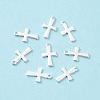 304 Stainless Steel Tiny Cross Charms STAS-L234-077S-2