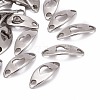Curved Oval with Heart 201 Stainless Steel Links connectors STAS-R071-26-1