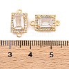 Brass Pave Clear Cubic Zirconia Connector Charms KK-S389-39G-3