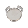 304 Stainless Steel Cuff Ring Components STAS-D372-07P-06-2