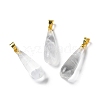 Natural Quartz Crystal Teardrop Pendants G-Q005-03G-09-1