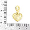 Brass Red Enamel Heart European Dangle Charms KK-Z090-07G-02-3