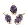 Natural Amethyst Druzy Pendants G-C002-05-2