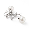 304 Stainless Steel Clip-on Earring Findings with Imitation Pearl Plastic Beaded STAS-H216-03B-P-2