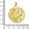 304 Stainless Steel Cubic Zirconia Pendants STAS-Z182-07G-04-3