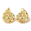 Rack Plating Brass Micro Pave Cubic Zirconia Stud Earrings EJEW-B062-14G-01-1