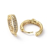 Brass Micro Pave Cubic Zirconia Huggie Hoop Earring Findings ZIRC-G158-17G-2