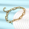 304 Stainless Steel Teardrop Link Chain Bracelet & Necklace Jewelry Sets SJEW-L199-18G-2