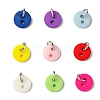 Resin Flat Round 2-Hole Buttons Pendants PALLOY-JF03384-1