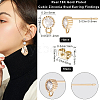 Beebeecraft 10Pcs Flat Round Brass Cubic Zirconia Stud Earring Findings KK-BBC0012-73-2