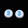 White Opaque Acrylic Beads MACR-T038-18-3-3