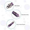 Fashewelry 12Pcs Bullet Natural Amethyst Pointed Pendants G-FW0001-11-4