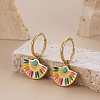 Alloy Enamel Fan Hoop Earrings FS-WGDB6C8-01-1