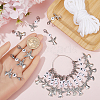 20Pcs Number Acrylic Beaded Pendant Locking Stitch Markers with Alloy Angel HJEW-SC00043-3