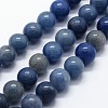 Dyed & Heated Natural Blue Aventurine Beads Strands X-G-I199-24-8mm-1