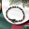 Christmas Tree Glass Beaded Stretch Bracelets BJEW-JB11187-2