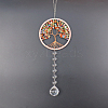 Tree of Life Mixed Gemstone Chip Suncatcher DJEW-PW0017-07-3