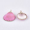 Spray Paint & Electroplate Sea Shell Pendants SSHEL-S262-08H-2