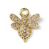 Rack Plating Brass Micro Pave Cubic Zirconia Pendants KK-C019-13G-01-1