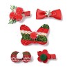 Christmas Theme Cloth Felt Fabric Alligator Hair Clip OHAR-R100-01F-3