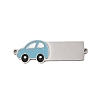 304 Stainless Steel Light Sky Blue Enamel Vehicle Connector Charms STAS-P377-13P-C-1