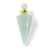 Natural Green Aventurine Faceted Cone Openable Perfume Bottle Big Pendants G-L524-18G-13-1