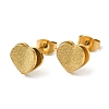 Ion Plating(IP) 304 Stainless Steel 3D Heart Stud Earrings EJEW-M220-02G-1