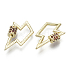 Brass Micro Pave Cubic Zirconia Screw Carabiner Lock Charms LS-KK-R136-067D-NF-2