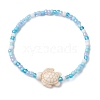 Dyed Synthetic Turquoise Beaded Stretch Bracelets for Kids BJEW-JB110102-02-1