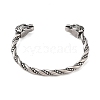 Viking 304 Stainless Steel Open Cuff Bangles for Men BJEW-U001-07F-G-3