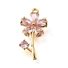 Brass Micro Pave Clear Cubic Zirconia Pendants KK-U065-01C-G-1