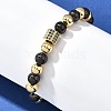 Brass Micro Pave Cubic Zirconia Beads Stretch Bracelets for Women Men BJEW-H201-01F-BG-2