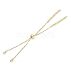 Rack Plating Brass Clear Cubic Zirconia Slider Bracelet Making KK-H509-01G-2