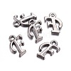 Gunmetal Plated Alloy Letter Pendants LS-PALLOY-J718-01B-F-2