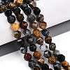 Natural Petrified Wood Beads Strands G-T139-8mm-52-1