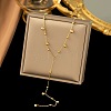304 Stainless Steel Ball Chain Long Tassel Y Necklaces for Women FS-WG75565-01-1